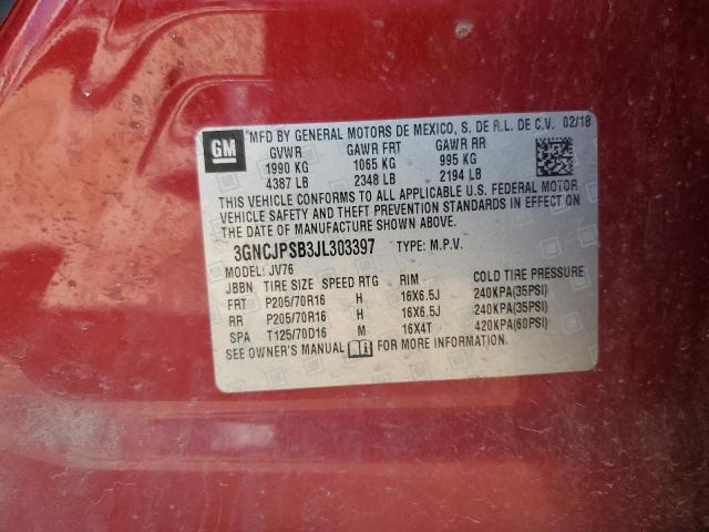 Photo 12 VIN: 3GNCJPSB3JL303397 - CHEVROLET TRAX 1LT 