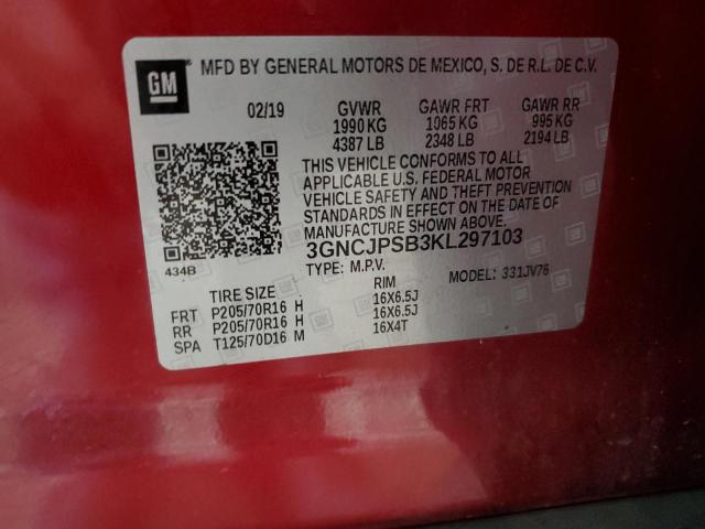 Photo 12 VIN: 3GNCJPSB3KL297103 - CHEVROLET TRAX 1LT 