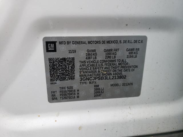 Photo 12 VIN: 3GNCJPSB3LL213802 - CHEVROLET TRAX 1LT 