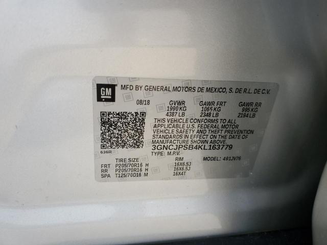 Photo 11 VIN: 3GNCJPSB4KL163779 - CHEVROLET TRAX 1LT 