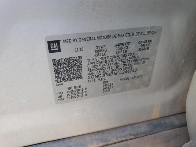 Photo 11 VIN: 3GNCJPSB5KL244743 - CHEVROLET TRAX 1LT 