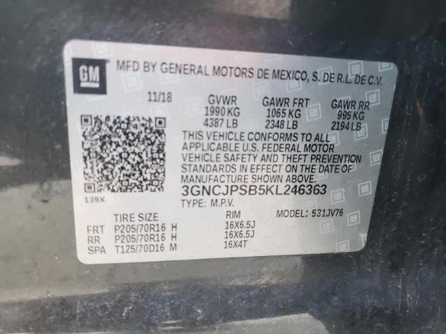 Photo 9 VIN: 3GNCJPSB5KL246363 - CHEVROLET TRAX 1LT 