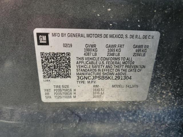 Photo 12 VIN: 3GNCJPSB5KL291304 - CHEVROLET TRAX 