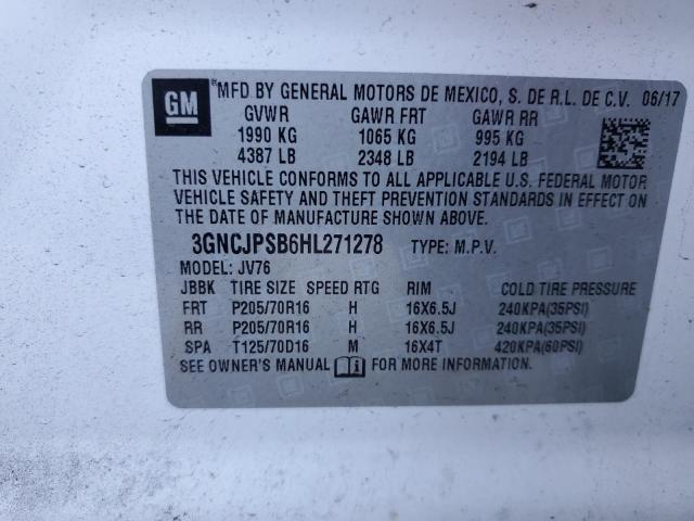 Photo 12 VIN: 3GNCJPSB6HL271278 - CHEVROLET TRAX 