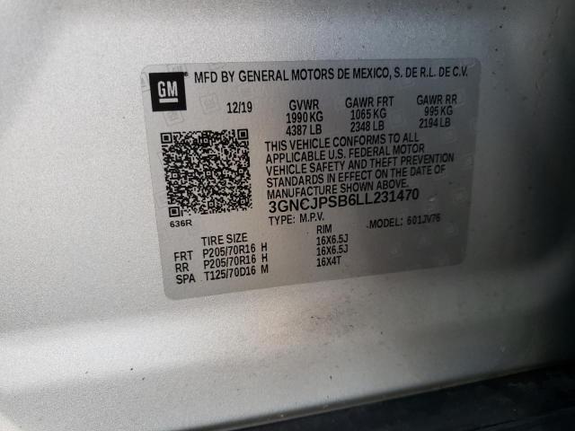 Photo 12 VIN: 3GNCJPSB6LL231470 - CHEVROLET TRAX 