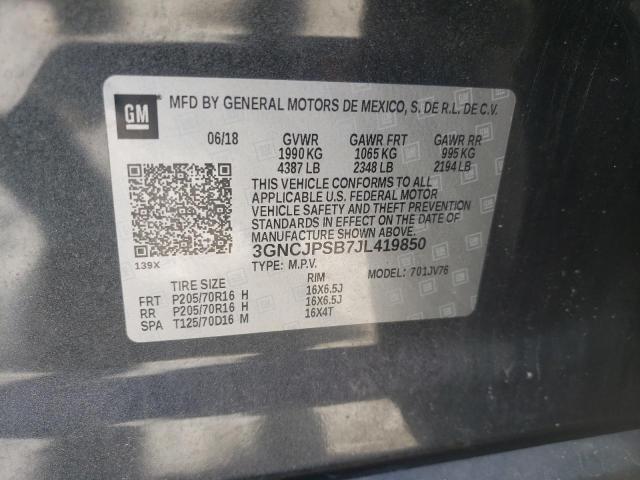 Photo 12 VIN: 3GNCJPSB7JL419850 - CHEVROLET TRAX 