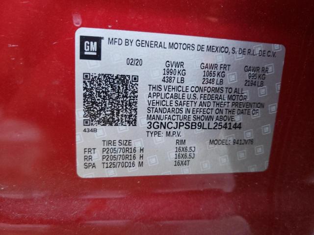 Photo 9 VIN: 3GNCJPSB9LL254144 - CHEVROLET TRAX 1LT 