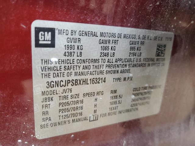 Photo 12 VIN: 3GNCJPSBXHL163214 - CHEVROLET TRAX 1LT 