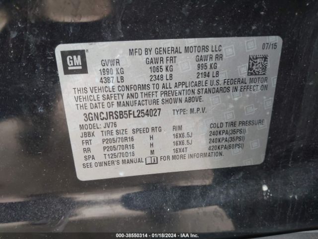 Photo 8 VIN: 3GNCJRSB5FL254027 - CHEVROLET TRAX 