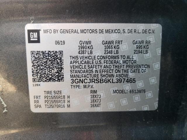 Photo 11 VIN: 3GNCJRSB6KL397465 - CHEVROLET TRAX PREMI 