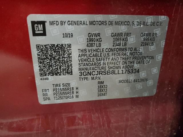 Photo 12 VIN: 3GNCJRSB8LL175334 - CHEVROLET TRAX PREMI 