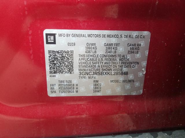 Photo 9 VIN: 3GNCJRSBXKL285848 - CHEVROLET TRAX PREMI 