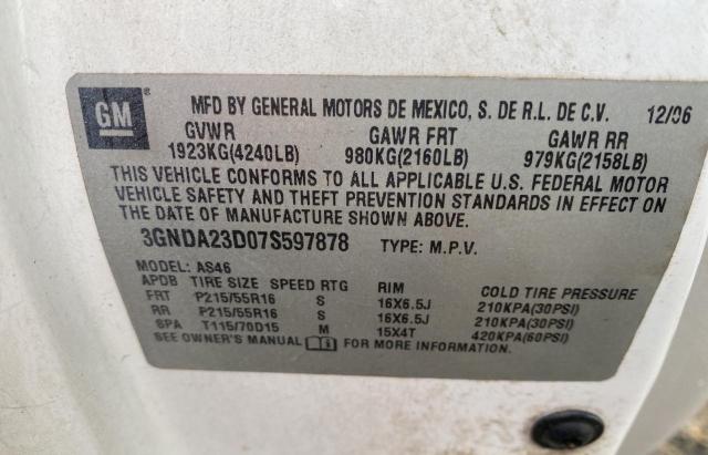 Photo 9 VIN: 3GNDA23D07S597878 - CHEVROLET HHR LT 