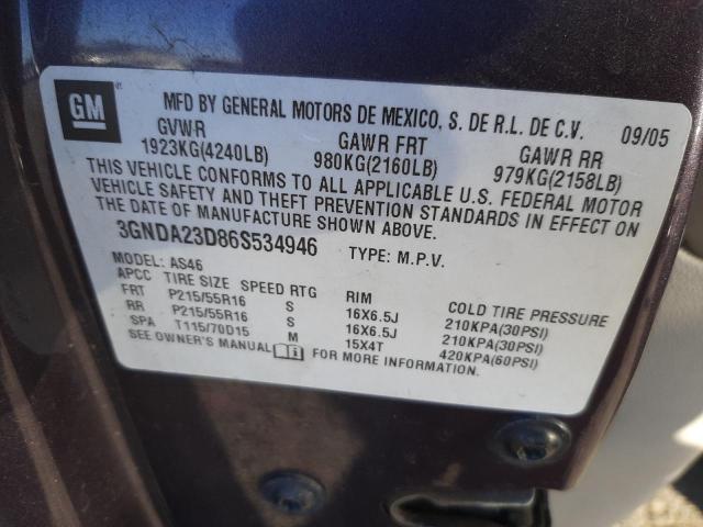 Photo 9 VIN: 3GNDA23D86S534946 - CHEVROLET HHR LT 