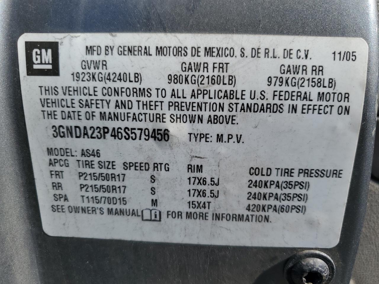 Photo 11 VIN: 3GNDA23P46S579456 - CHEVROLET HHR 