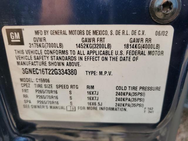 Photo 12 VIN: 3GNEC16T22G334380 - CHEVROLET SUBURBAN 