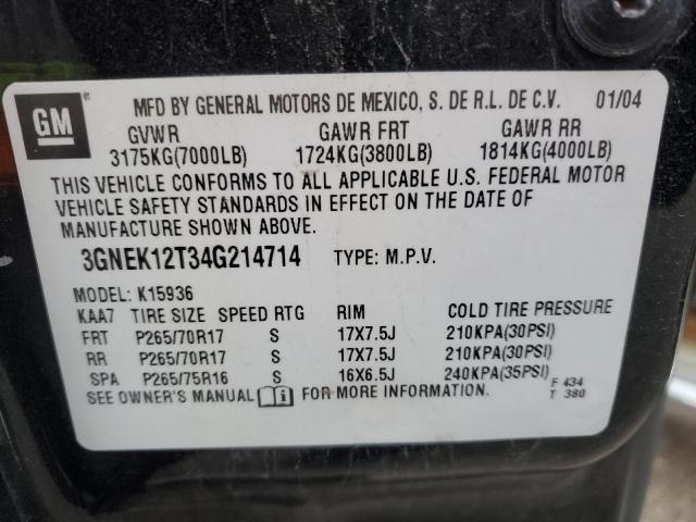 Photo 11 VIN: 3GNEK12T34G214714 - CHEVROLET AVALANCHE 