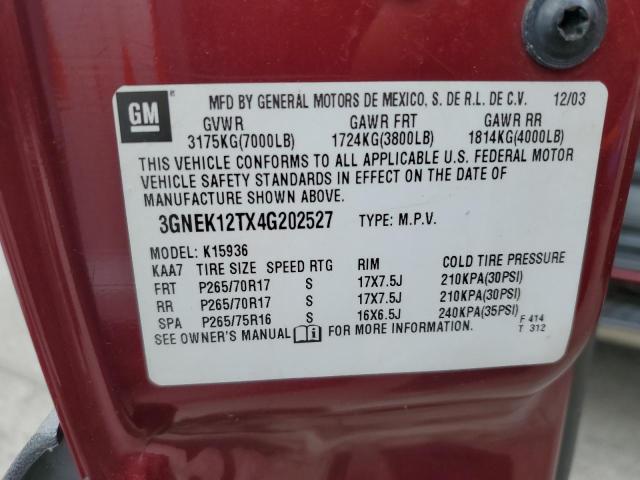 Photo 11 VIN: 3GNEK12TX4G202527 - CHEVROLET AVALANCHE 