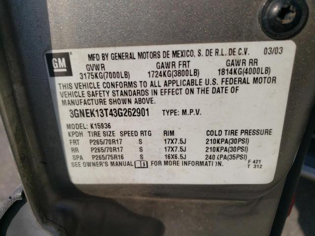 Photo 11 VIN: 3GNEK13T43G262901 - CHEVROLET AVALANCHE 