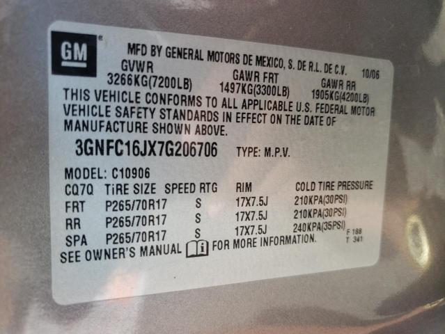 Photo 12 VIN: 3GNFC16JX7G206706 - CHEVROLET SUBURBAN C 