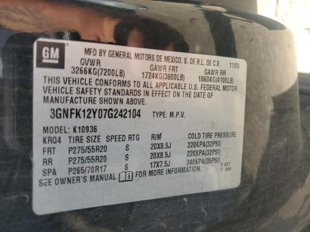 Photo 11 VIN: 3GNFK12Y07G242104 - CHEVROLET AVALANCHE 