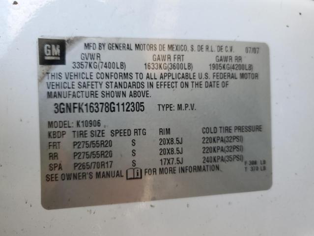 Photo 11 VIN: 3GNFK16378G112305 - CHEVROLET SUBURBAN 