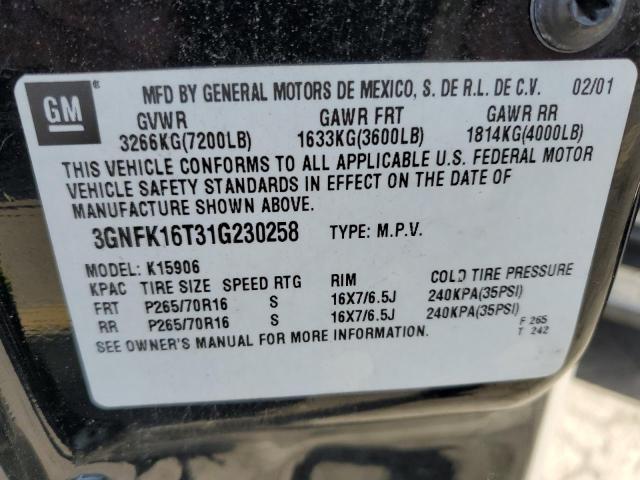 Photo 11 VIN: 3GNFK16T31G230258 - CHEVROLET SUBURBAN 