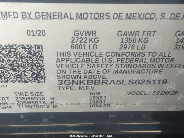 Photo 8 VIN: 3GNKBBRA5LS625119 - CHEVROLET BLAZER 