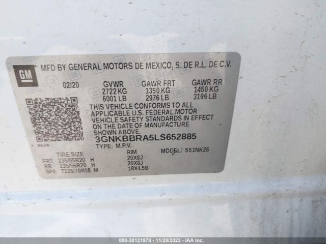 Photo 8 VIN: 3GNKBBRA5LS652885 - CHEVROLET BLAZER 