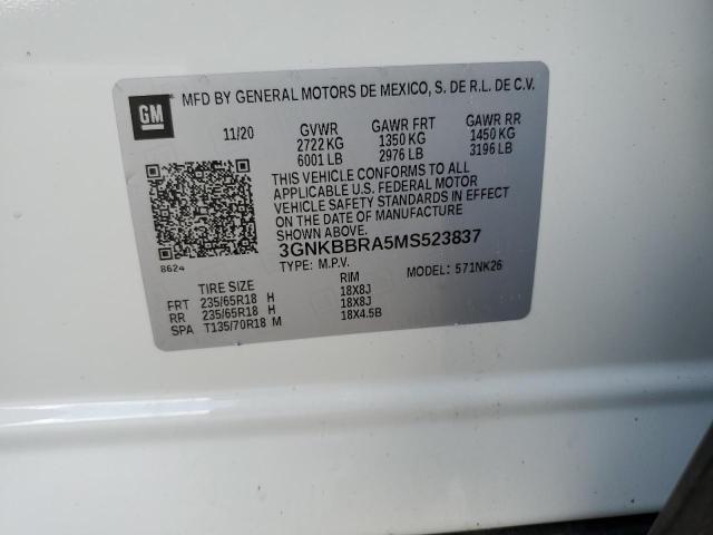 Photo 12 VIN: 3GNKBBRA5MS523837 - CHEVROLET BLAZER 1LT 