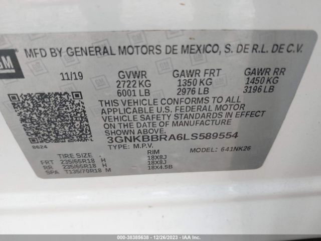 Photo 8 VIN: 3GNKBBRA6LS589554 - CHEVROLET BLAZER 