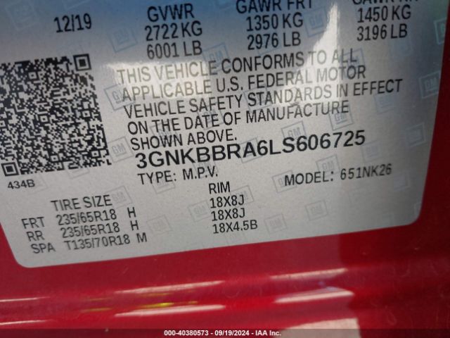 Photo 8 VIN: 3GNKBBRA6LS606725 - CHEVROLET BLAZER 