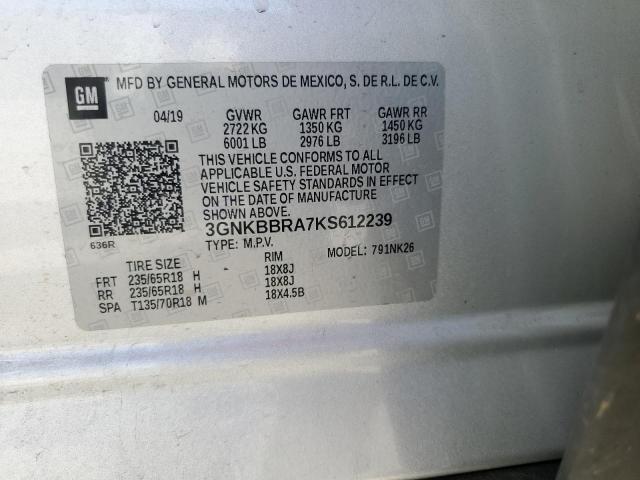 Photo 11 VIN: 3GNKBBRA7KS612239 - CHEVROLET BLAZER 1LT 