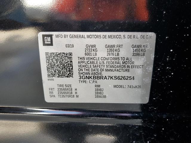 Photo 12 VIN: 3GNKBBRA7KS626254 - CHEVROLET BLAZER 1LT 