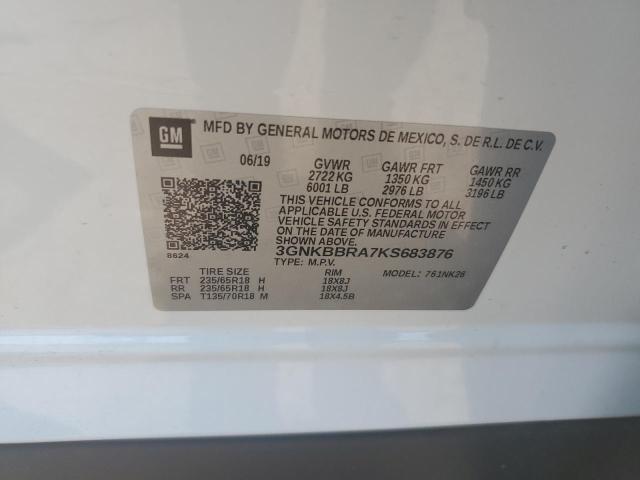 Photo 12 VIN: 3GNKBBRA7KS683876 - CHEVROLET BLAZER 1LT 