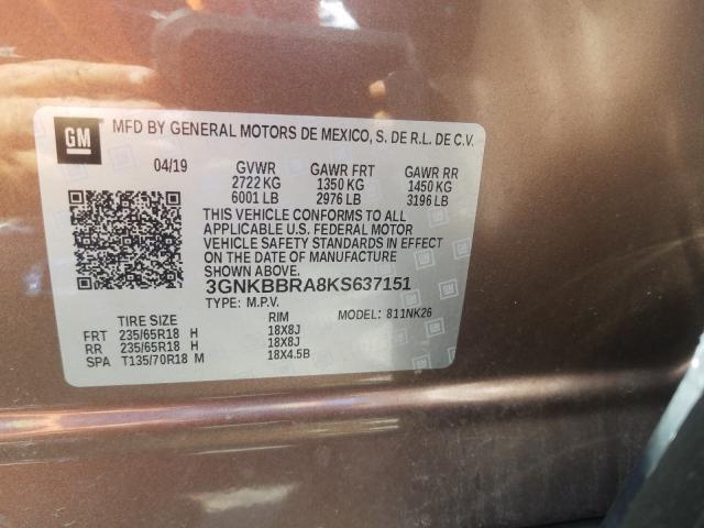 Photo 9 VIN: 3GNKBBRA8KS637151 - CHEVROLET BLAZER 