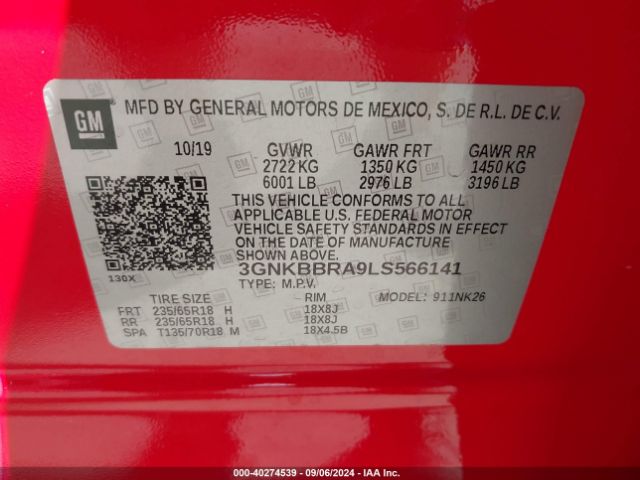 Photo 8 VIN: 3GNKBBRA9LS566141 - CHEVROLET BLAZER 