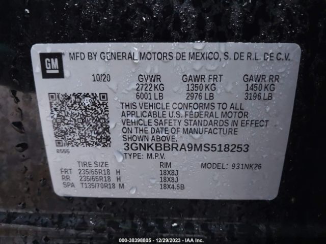 Photo 8 VIN: 3GNKBBRA9MS518253 - CHEVROLET BLAZER 