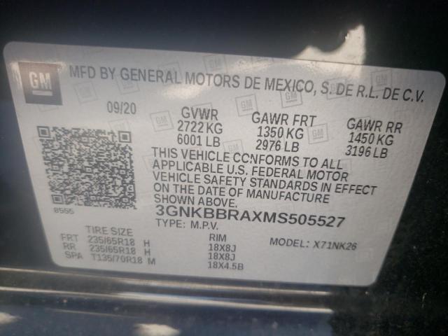 Photo 9 VIN: 3GNKBBRAXMS505527 - CHEVROLET BLAZER 1LT 