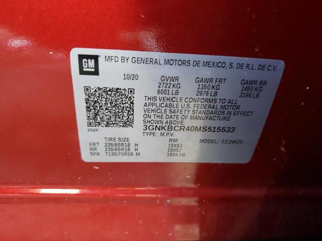 Photo 12 VIN: 3GNKBCR40MS515533 - CHEVROLET BLAZER 2LT 