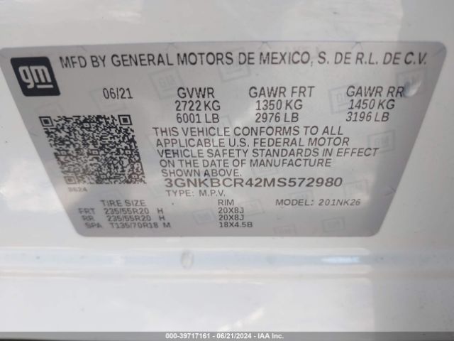 Photo 8 VIN: 3GNKBCR42MS572980 - CHEVROLET BLAZER 