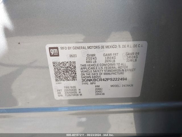 Photo 8 VIN: 3GNKBCR42PS222494 - CHEVROLET BLAZER 