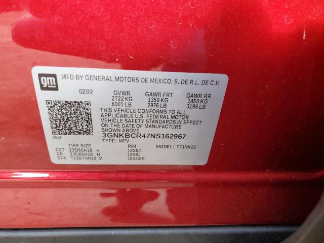 Photo 12 VIN: 3GNKBCR47NS162967 - CHEVROLET BLAZER 2LT 