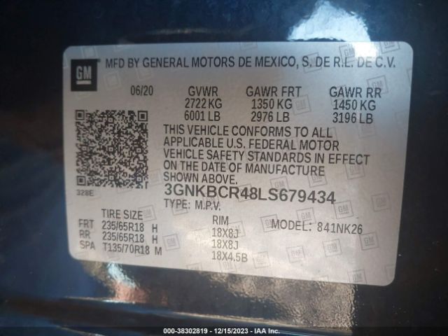 Photo 8 VIN: 3GNKBCR48LS679434 - CHEVROLET BLAZER 