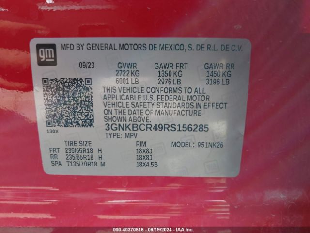 Photo 8 VIN: 3GNKBCR49RS156285 - CHEVROLET BLAZER 