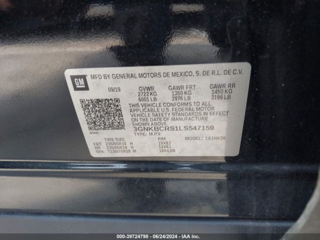 Photo 8 VIN: 3GNKBCRS1LS547159 - CHEVROLET BLAZER 