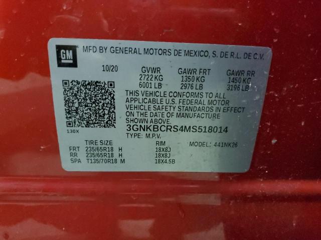 Photo 12 VIN: 3GNKBCRS4MS518014 - CHEVROLET BLAZER 