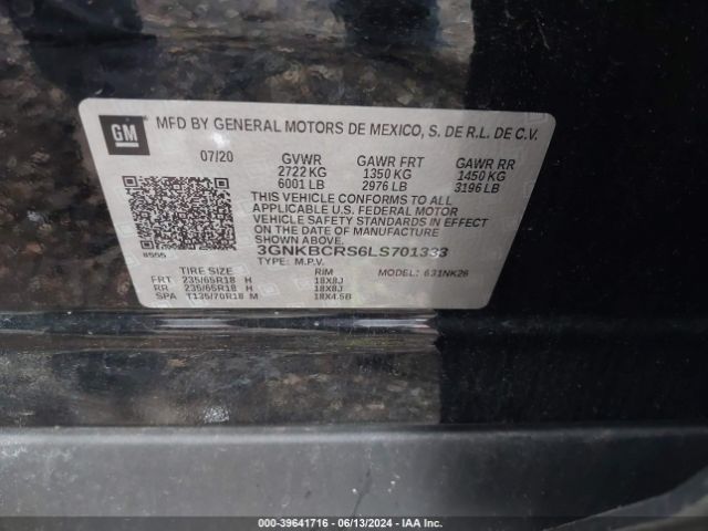 Photo 8 VIN: 3GNKBCRS6LS701333 - CHEVROLET BLAZER 