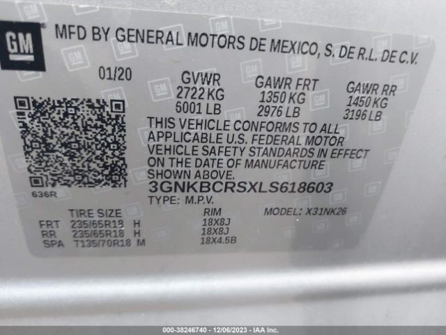 Photo 8 VIN: 3GNKBCRSXLS618603 - CHEVROLET BLAZER 