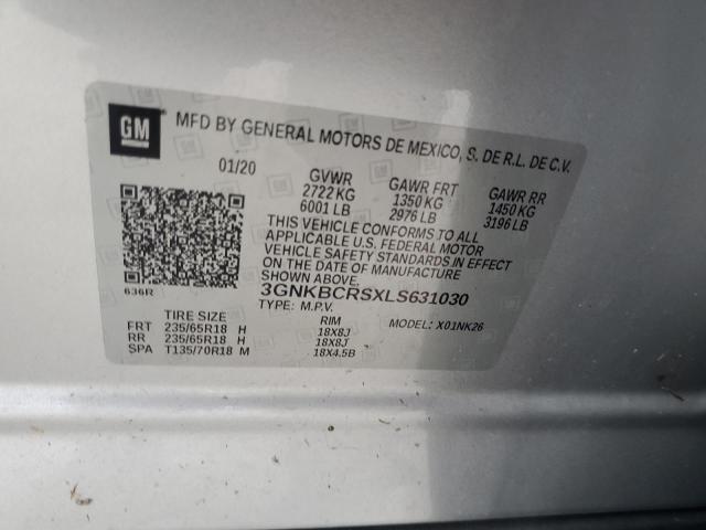 Photo 12 VIN: 3GNKBCRSXLS631030 - CHEVROLET BLAZER 2LT 